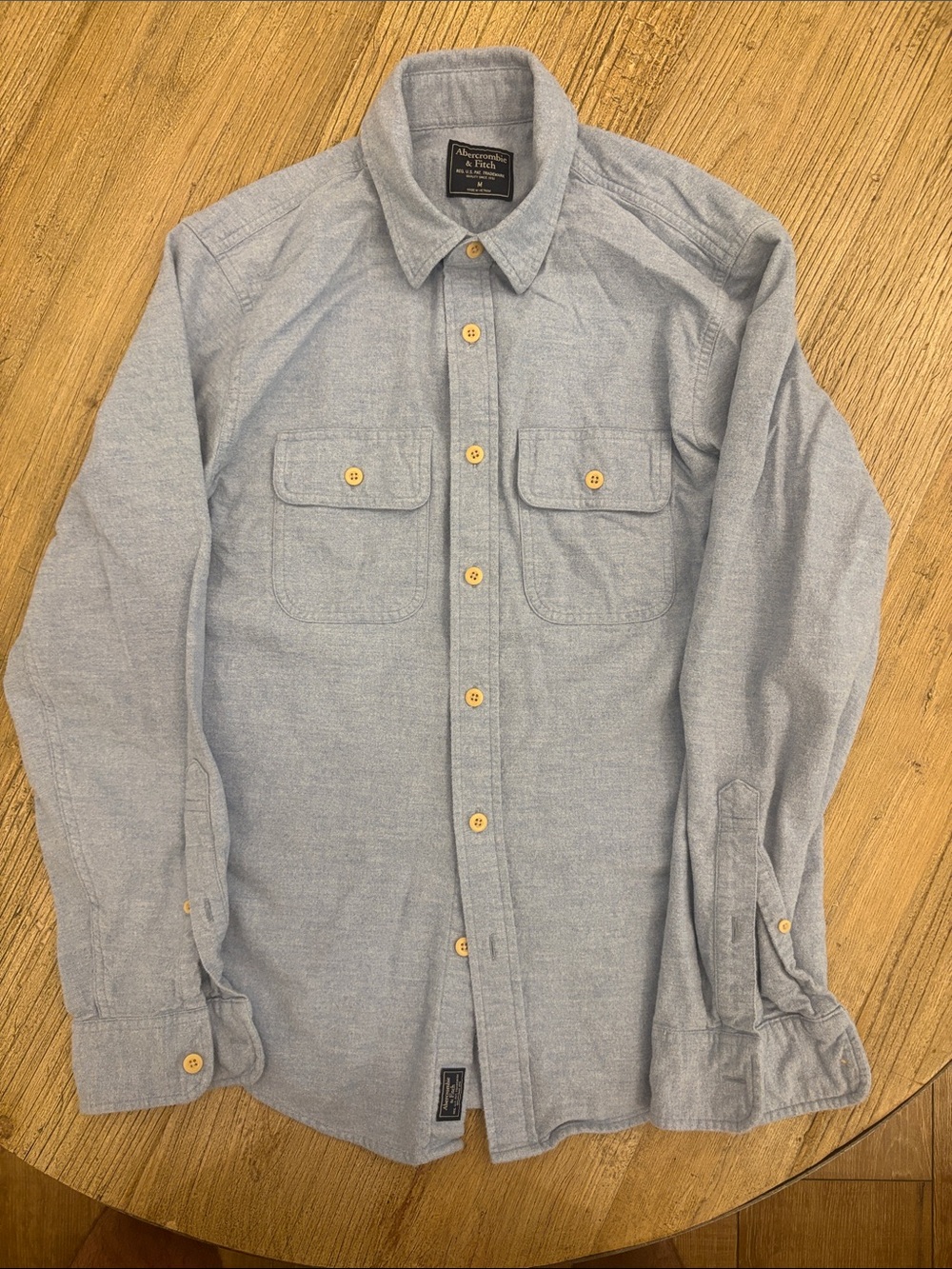 Abercrombie & Fitch Light Blue Casual Button-Down Shirt